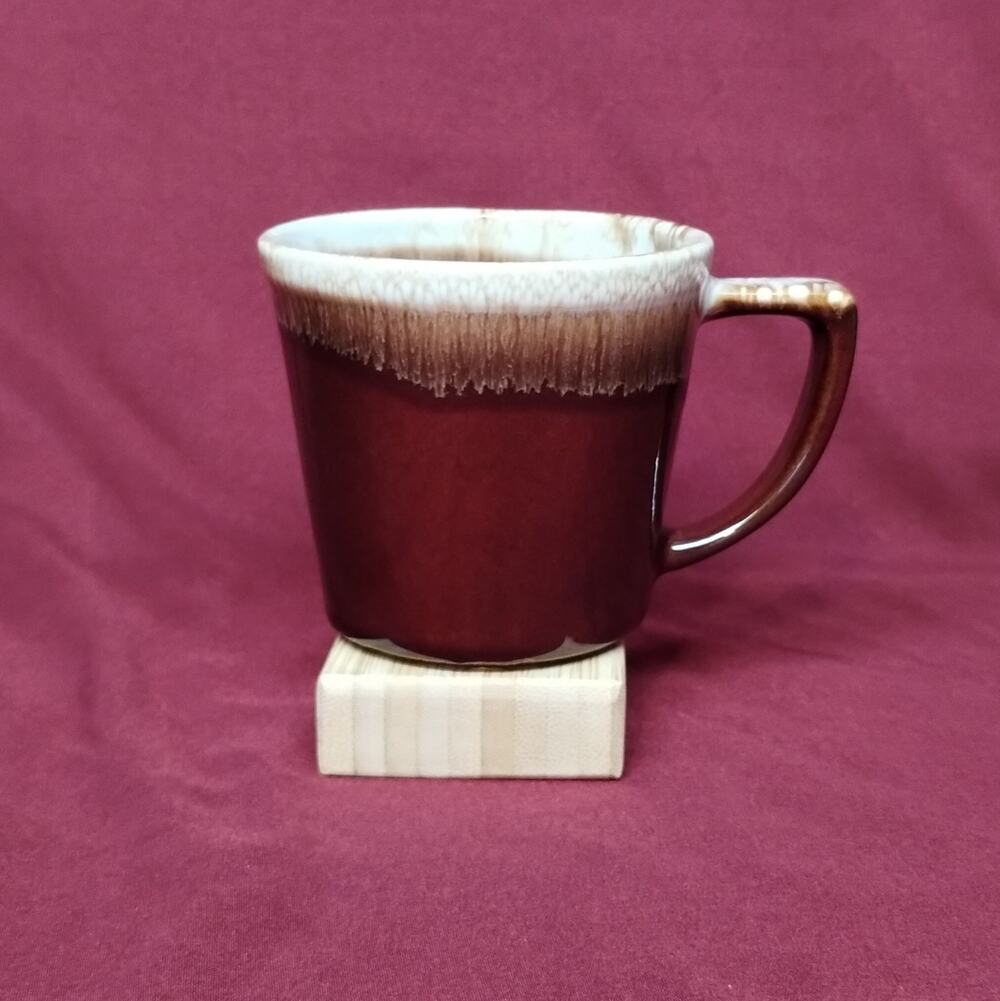 McCoy USA Brown Drip Glaze Coffee Mug D Handle Brown 3.5" Vintage